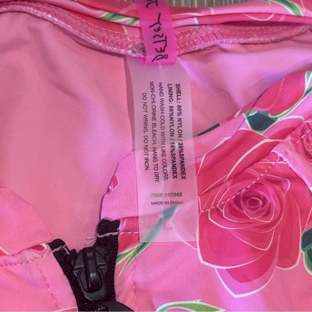 Betsey Johnson Scuba Knit Half Zip
Long Sleeve One-Piece Swimsuit Size Large NWT - Picture 7 of 10
